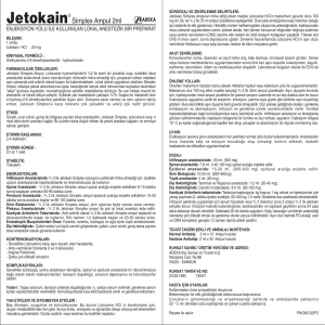 Jetokain - Adeka Ilac Sanayi ve Ticaret AS