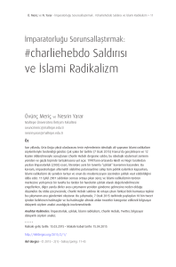 charliehebdo Saldırısı ve İslami Radikalizm