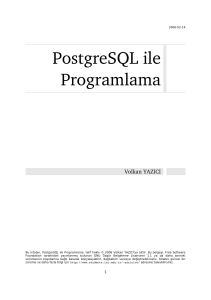 PostgreSQL ile Programlama