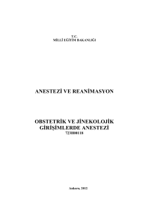 anestezi ve reanimasyon obstetrik ve jinekolojik