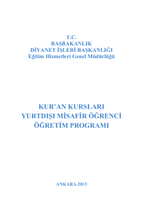 kur`an kursları yurtdışı misafir öğrenci öğretim programı