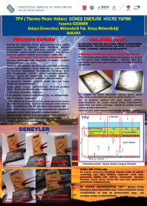 Thermo Photo Voltaic (TPV) Güneş Enerjisi Hücre Yapımı