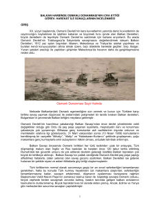 balkan harbinde osmanlı donanması`nın icra ettiği görev harekât ile