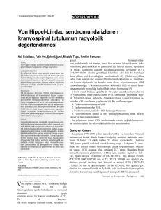 Von Hippel-Lindau sendromunda izlenen kranyospinal tutulumun