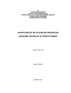 avrupa birliği` ne katılım için öngörülen ekonomik kriterler ve türkiye