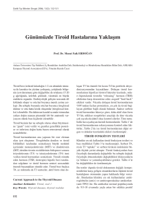 Günümüzde Tiroid Hastalar›na Yaklaş›m