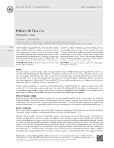 Psikojenik Öksürük - Turkish Thoracic Journal