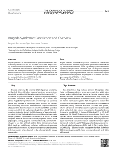 Brugada Syndrome: Case Report and Overview