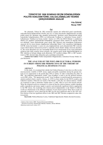 türkiye`de 1980 sonrası seçim dönemlerinin politik konjonktürel