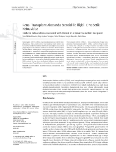 Renal Transplant Alıcısında Steroid İle İlişkili Diyabetik Ketoasidoz