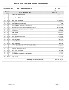 bütçe gelirlerinin ekonomik sınıflandırılması tablosu