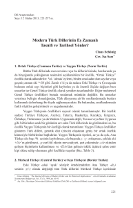 Modern Türk Dillerinin Eş Zamanlı Tasnifi ve
