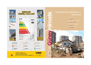 Adana`da Konut Kültürü ve Apartman