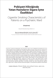 Psikiyatri Kliniğinde Yatan Hastaların Sigara İçme Özellikleri