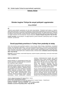 Dünden bugüne Türkiye`de sosyal psikiyatri