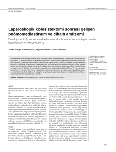 Laparoskopik kolesistektomi sonrası gelişen pnömomediastinum ve