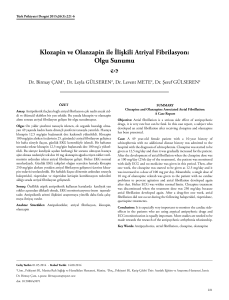 Klozapin ve Olanzapin ile İlişkili Atriyal Fibrilasyon: Olgu Sunumu 2