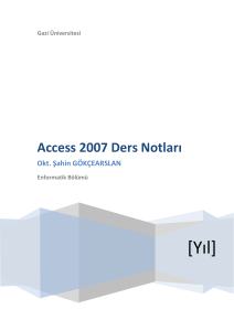 Access 2007 Ders Notları - WebSitem