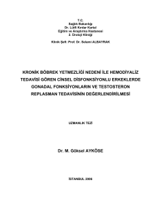 kronik böbrek yetmezliği nedeni ile hemodiyaliz tedavisi gören