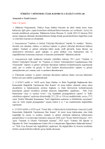 CEDAW 7. Ülke Raporu List of Issues Yanıtlar Türkçe