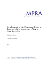 Development of the Consumer Rights in Turkey and the Internet as a