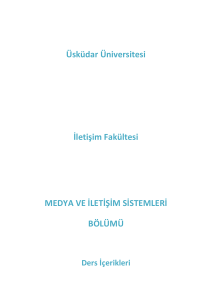 Üsküdar Üniversitesi İletişim Fakültesi MEDYA VE İLETİŞİM