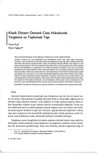 Klasik Dönem Osmanlı Ceza Hukukunda Yargılama ve Toplumsal