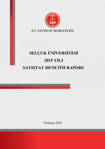 selçuk üniversitesi 2015 yılı sayıştay denetim raporu