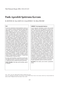 Panik-Agorafobi Spektrumu Kavram