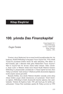 100. yılında Das Finanzkapital