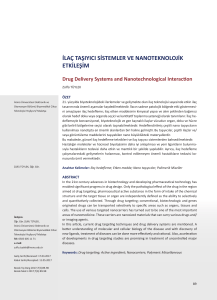 ilaç taşıyıcı sistemler ve nanoteknolojik etkileşim