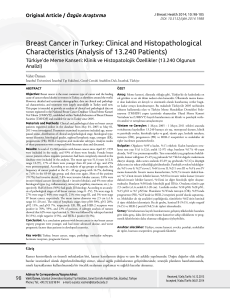Breast Cancer in Turkey: Clinical and Histopathological