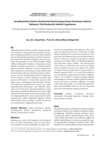 Öz Abstract Giriş Genelleştirilmiş Tahmin Denklemlerinde Entropiye