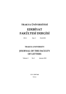 edebiyat fakültesi dergisi - Trakya Üniversitesi