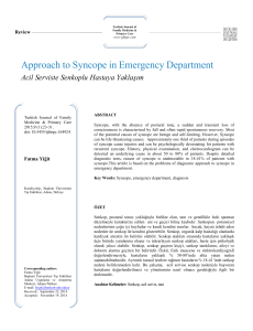Approach to Syncope in Emergency Department