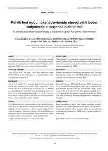Pelvik lenf nodu nüks tedavisinde stereotaktik beden radyoterapisi