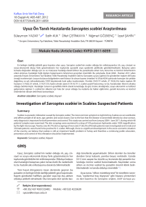 Investigation of Sarcoptes scabiei in Scabies Suspected Patients