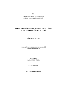 tiroidektomi sonrası kadınlarda cinsel fonksiyon değişiklikleri