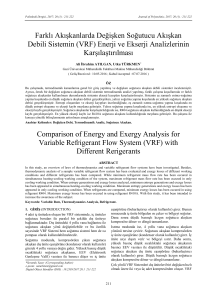 Farklı Akışkanlarda Değişken Soğutucu Akışkan Debili Sistemin (VRF)