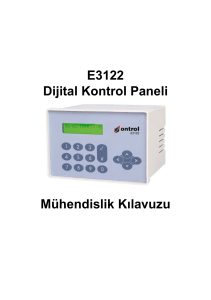 E3122 Dijital Kontrol Paneli Mühendislik Kılavuzu