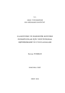 GA-KONVEKS VE HARMON˙IK KONVEKS FONKS˙IYONLAR˙IC¸˙IN