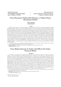 Forex Piyasasının Türkiye`deki Durumu ve Türkiye Finans