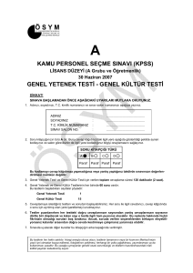 kamu personel seçme sınavı (kpss) genel yetenek testi
