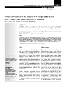 Primary amyloidosis of the bladder mimicking bladder tumor