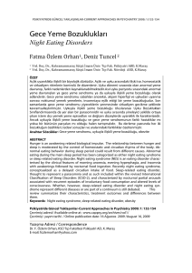 Gece Yeme Bozuklukları- Night Eating Disorders