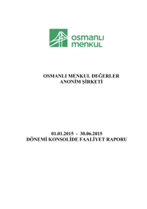 30.06.2015 dönemi konsolide faaliyet raporu