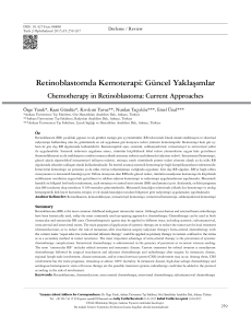 Retinoblastomda Kemoterapi: Güncel Yaklaşımlar