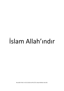 İslam Allah`ındır