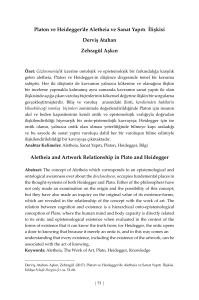 Platon ve Heidegger`de Aletheia ve Sanat Yapıtı İlişkisi Derviş
