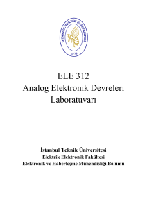 ELE 312 Analog Elektronik Devreleri Laboratuvarı